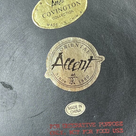 Vintage Fall Inspired Hand Painted Floral Oriental Accent Decorative Plate Blue - Picture 8 of 8